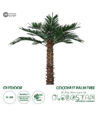 GloboStar® Artificial Garden COCONUT PALM TREE 20435 Τεχνητό Διακοσμητικό Φοινικόδεντρο Κοκοφοίνικας Υ400cm